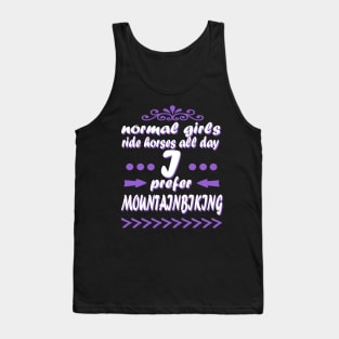 Mountain biking downhill girls bike trail gift Tank Top